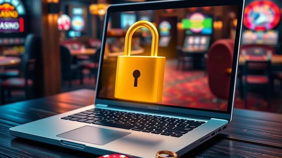 Ordinateur portable avec cadenas doré pour la connexion au compte Lizaro